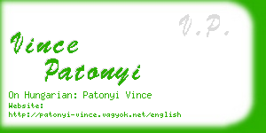 vince patonyi business card